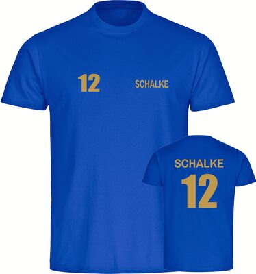 VIMAVERTRIEB® Herren T-Shirt Schalke - Trikot 12 - Druck: Gold metallik - Männer Shirt Fußball Fanartikel Fanshop bei Amazon bestellen