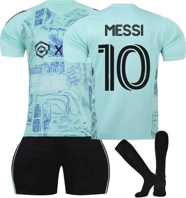 Alle Details zum Fußball-Trikot VVNHJA Fußball Trikot Kinder Messi Trikot Inter Miami Trikot Trainingsanzug Kinder Jungen Fussball Trikot Kinder Set Trikot Sporttraining T-Shirts Shorts und Socks Trocknend Fußball Trainingsset und ähnlichen Trikots