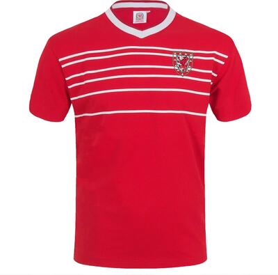 Alle Details zum Fußball-Trikot Wales FAW - Herren Trikot im Retro-Design von 1976/1984 - Offizielles Merchandise - Geschenk für Fußballfans und ähnlichen Trikots