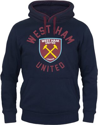 Alle Details zum Fußball-Trikot West Ham United FC - Herren Fleece-Kapuzenpullover mit Grafik-Print - Offizielles Merchandise - Geschenk für Fußballfans und ähnlichen Trikots