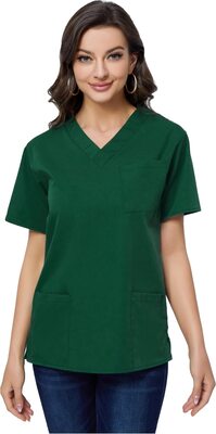 WISFREAST Uniform Medica Kittel Unisex - Arbeitsunterlage - Uniform Sanitär Kasack für Damen und Herren, hochwertiger Stoff, matt, schwarz, blau, grün, XS-3XL bei Amazon bestellen