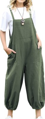 YESNO Damen Latzhose Sommer Oversize Trägerhose Casual Loose Bib Pants Overall Baggy Jumpsuit Strampler Sommerhose Elastische Manschette mit Träger PV5DE bei Amazon bestellen