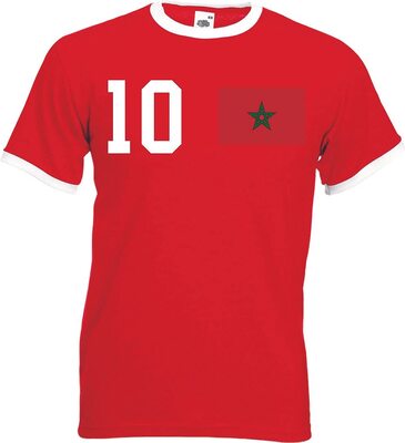 Alle Details zum Fußball-Trikot Youth Designz Herren T-Shirt Trikot Marokko mit Wunschname + Nummer und ähnlichen Trikots