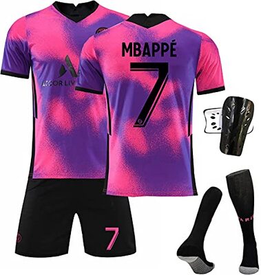 Alle Details zum Fußball-Trikot YUyankejiYX 21-22 Heim-/Auswärtstrikot Nr.7 Mbappé Nr.11 Di María Nr.10 Neymar Nr.30 Messi Nr.4 Sergio Ramos, Kurzarmtrikot Shorts Set für Fußballtrikot für Erwachsene und Kinder Adult und ähnlichen Trikots