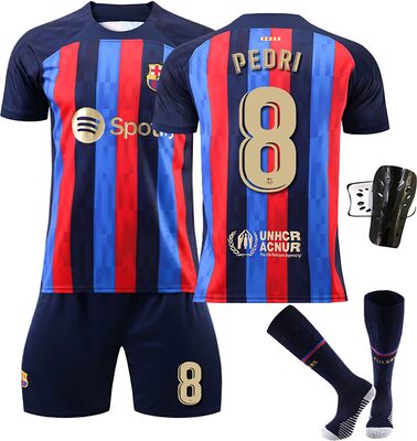 ZZD Barcelona Fußball Trikot Set 22/23 Heim/Auswärtstrikot Kurzarmtrikot Hemd Kurze Hose Set mit Socken Fußballtrikot für Erwachsene und Kinder, Jungen bei Amazon bestellen