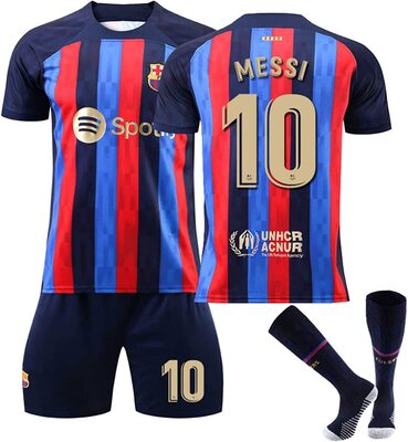 ZZD Fußball Trikot Set Barcelona 22-23 Heim/Auswärtstrikot Kurzarmtrikot Hemd Kurze Set mit Socken Fußballtrikot für Erwachsene und Kinder bei Amazon bestellen